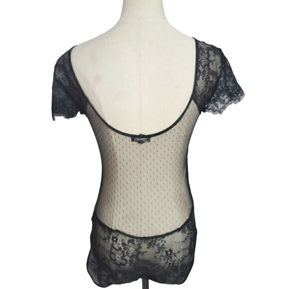 Express Black Lace Bodysuit - Picture 4 of 7